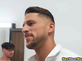 Hot gay guys hook-up in their office