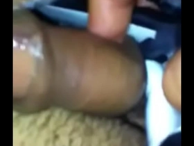Licking friend's cock