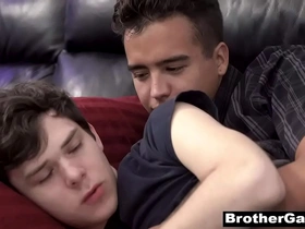 Older stepbrother wakes me up for gay sex