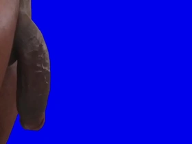 Huge black cock green/blue screen