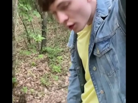 Hot boy jerking big dick outdoors / huge load / massive cock / sexy / handsome / teen / joi /