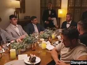 Rich gay guy invites his ex-boyfriends for gangbang