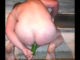 This russian guy loves to fuck his big delicious ass with huge dicks! after anal, cream flows from this ass! private porn from the russian village! filmed on a hidden camera!